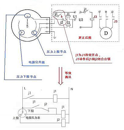 磁助电接点压力表接线图